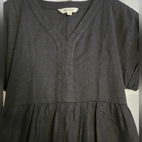Briggs Linen Blend V-Neck Dress with Pockets | Size Med - Picture 3 of 11